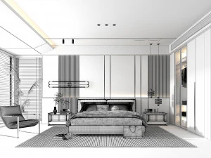 Modern Bedroom Interior Scene 29 3D Model