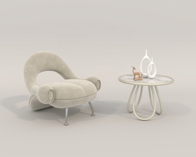 Contemporary Style Coffee Table and Armchair 19 3D Model .c4d .max .obj .3ds .fbx .lwo .lw .lws