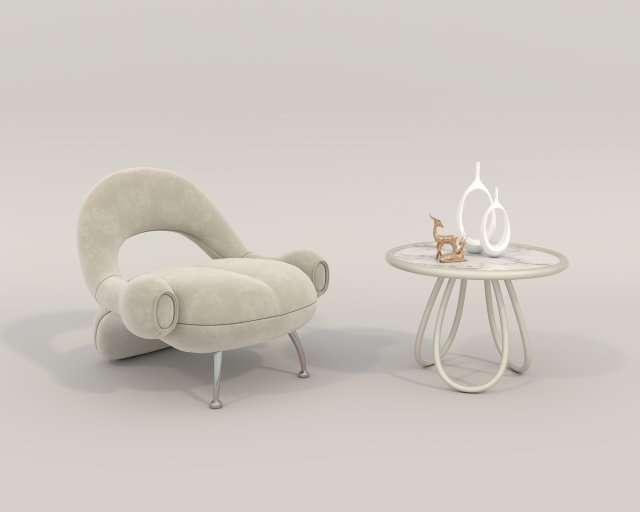 Contemporary Style Coffee Table and Armchair 19 3D Model .c4d .max .obj .3ds .fbx .stl .blend 
