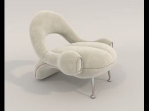 Contemporary Style Coffee Table and Armchair 19 3D Model