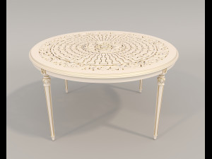 European Style Dining Table and Chairs 18 Model 3D