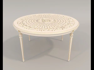 European Style Dining Table and Chairs 18 3D Model