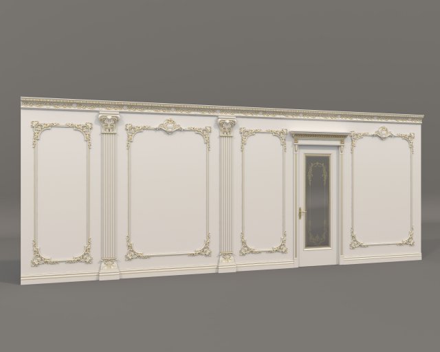 Classic Interior Wall Decoration 18 3D Model .c4d .max .obj .3ds .fbx .lwo .lw .lws
