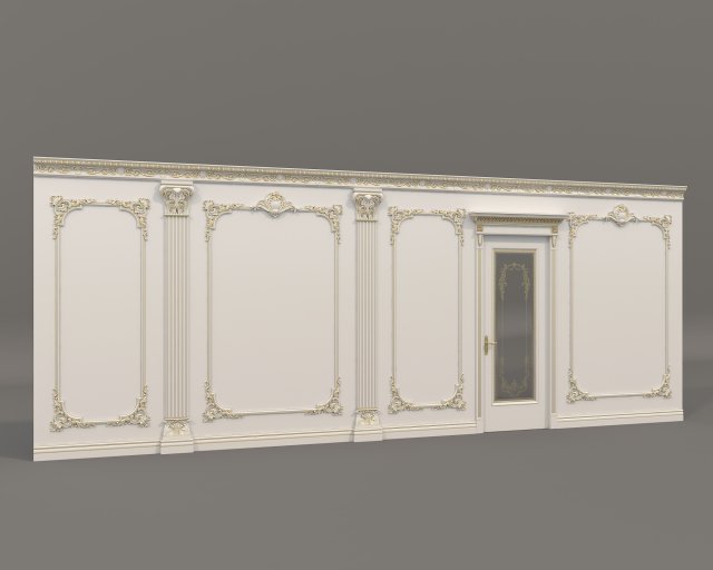 Classic Interior Wall Decoration 18 3D Model .c4d .max .obj .3ds .fbx .stl .blend 