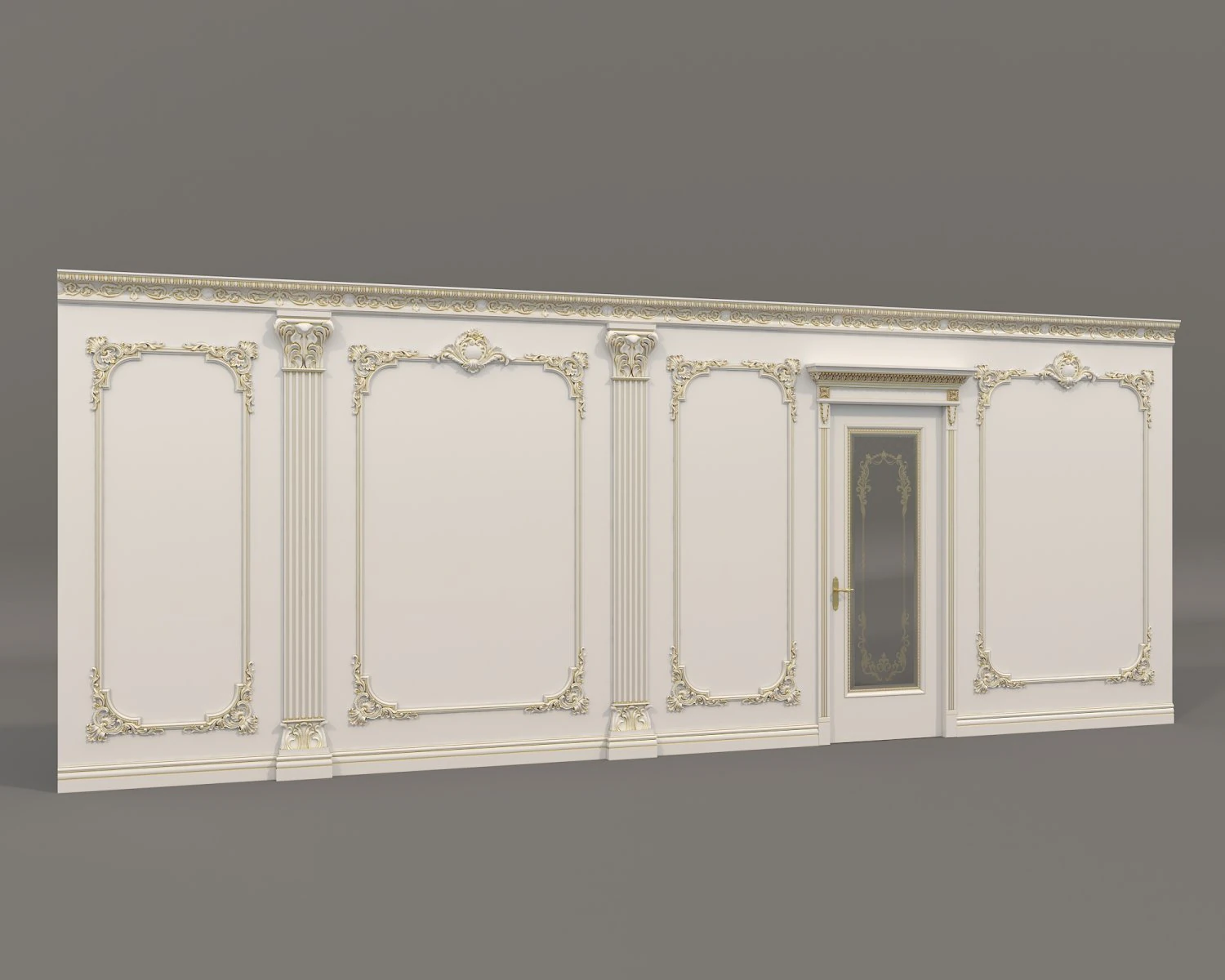 Classic Interior Wall Decoration 18 3D Model .c4d .max .obj .3ds .fbx .stl .blend
