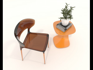 Contemporary Style Coffee Table and Armchair 20 3D 模型