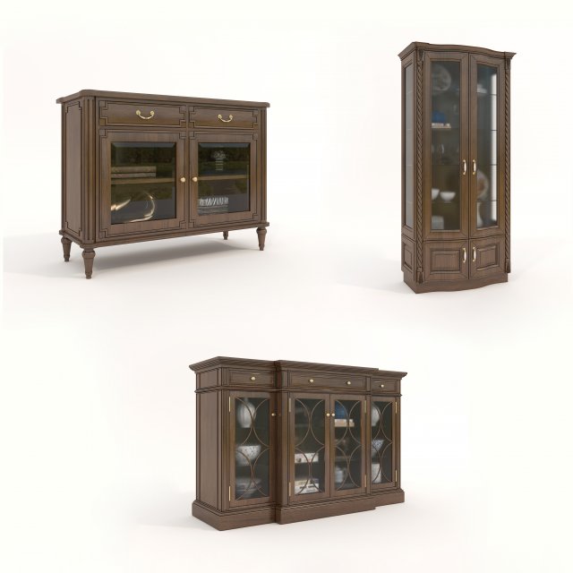 European Style Cabinets Collection 5 3D Model .c4d .max .obj .3ds .fbx .stl .blend 