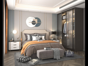 Modern Bedroom Interior Scene 30 3Dモデル