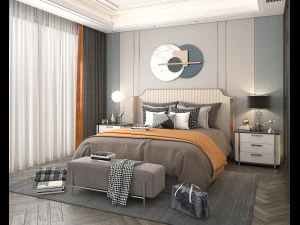 Modern Bedroom Interior Scene 30 3D Model