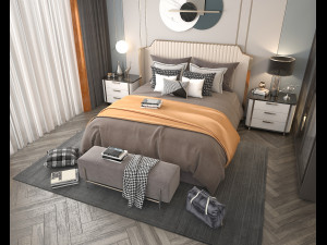 Modern Bedroom Interior Scene 30 3Dモデル