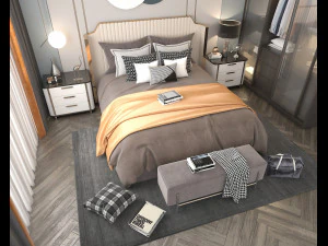 Modern Bedroom Interior Scene 30 3D Model