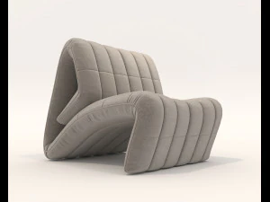Contemporary Style Coffee Table and Armchair 21 3D Model