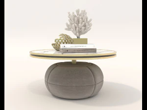 Contemporary Style Coffee Table and Armchair 21 3D Model