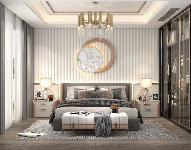 Modern Bedroom Interior Scene 31 Modello 3D .c4d .max .obj .3ds .fbx .stl .blend 