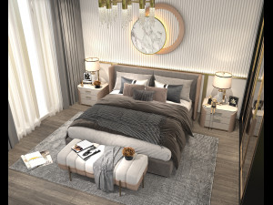 Modern Bedroom Interior Scene 31 Modello 3D