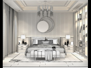 Modern Bedroom Interior Scene 31 Modello 3D