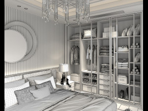 Modern Bedroom Interior Scene 31 Modello 3D