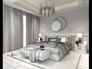 Modern Bedroom Interior Scene 31 Modello 3D