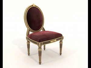 European Style Dining Table and Chairs 19 3D Model