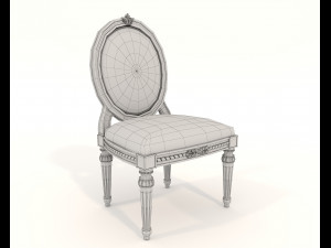 European Style Dining Table and Chairs 19 3D Модель