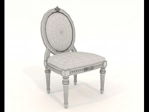 European Style Dining Table and Chairs 19 3D Model