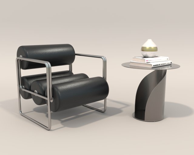Contemporary Style Coffee Table and Armchair 22 3D 모델 .c4d .max .obj .3ds .fbx .stl .blend 