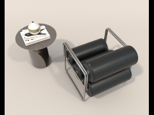 Contemporary Style Coffee Table and Armchair 22 3D 모델