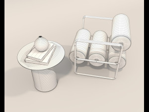 Contemporary Style Coffee Table and Armchair 22 3D 모델
