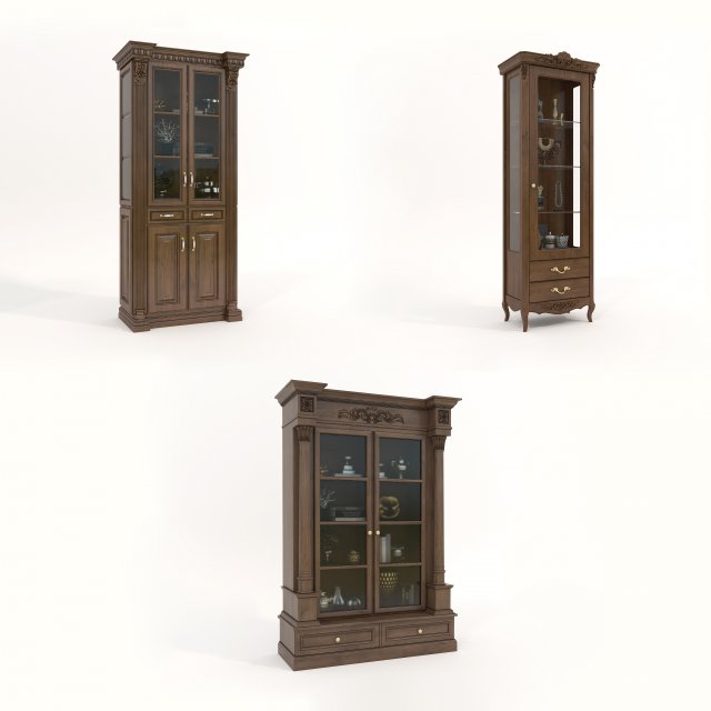 European Style Cabinets Collection 6 3D Model .c4d .max .obj .3ds .fbx .stl .blend 