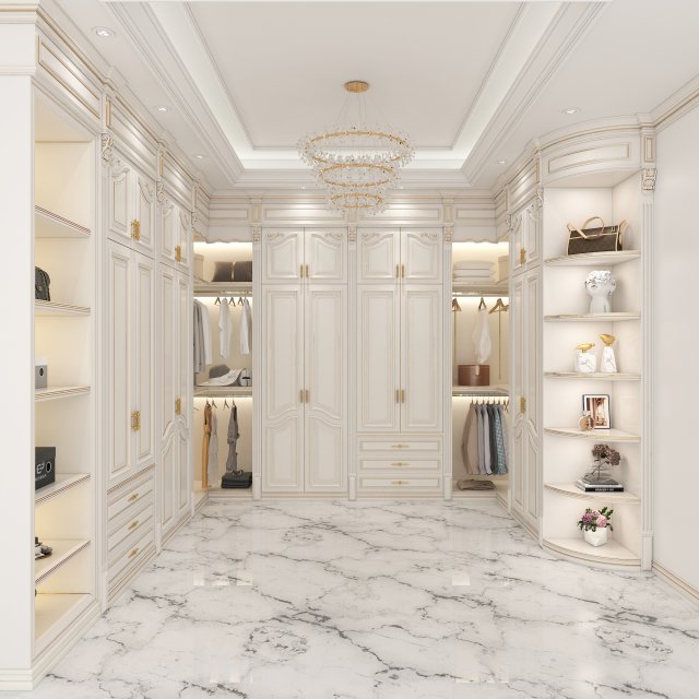 Neoclassical Style Walk-in Closet 2 Modello 3D .c4d .max .obj .3ds .fbx .stl .blend 
