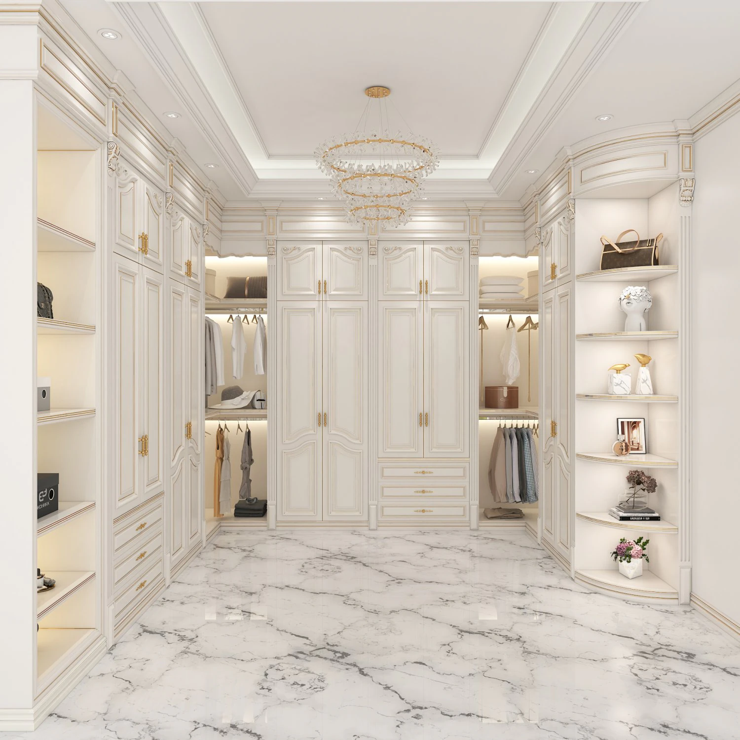 Neoclassical Style Walk-in Closet 2 3D Model .c4d .max .obj .3ds .fbx .stl .blend 