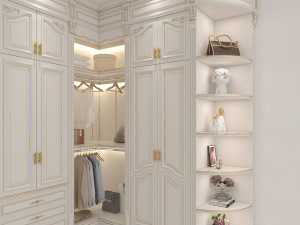 Neoclassical Style Walk-in Closet 2 Modello 3D