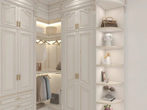 Neoclassical Style Walk-in Closet 2 3D Model