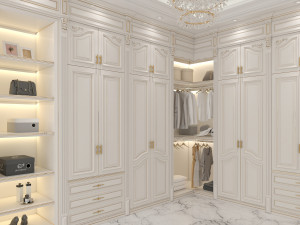 Neoclassical Style Walk-in Closet 2 Modello 3D