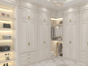 Neoclassical Style Walk-in Closet 2 3D Model