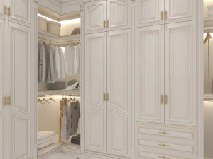 Neoclassical Style Walk-in Closet 2 3D Model