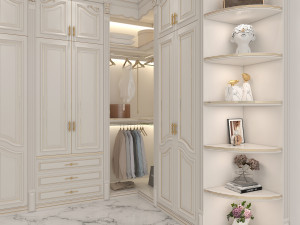 Neoclassical Style Walk-in Closet 2 Modello 3D