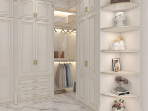 Neoclassical Style Walk-in Closet 2 3D Model