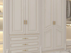 Neoclassical Style Walk-in Closet 2 3D Model