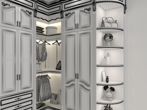 Neoclassical Style Walk-in Closet 2 Modello 3D