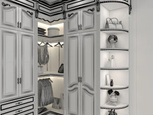 Neoclassical Style Walk-in Closet 2 3D Model