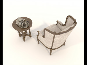 Classic Coffee Table and Armchairs 16 3D Model