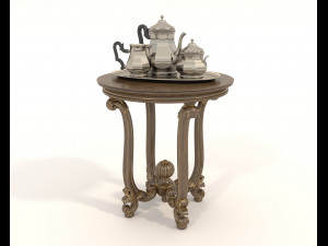 Classic Coffee Table and Armchairs 16 3D Model