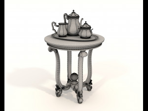 Classic Coffee Table and Armchairs 16 3D Model