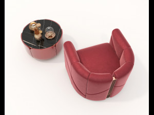 Luxury Lounge Chair and Coffee Table Set Model 3D
