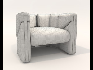Luxury Lounge Chair and Coffee Table Set Model 3D