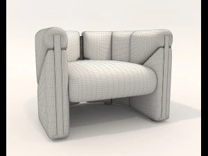 Luxury Lounge Chair and Coffee Table Set 3D Model