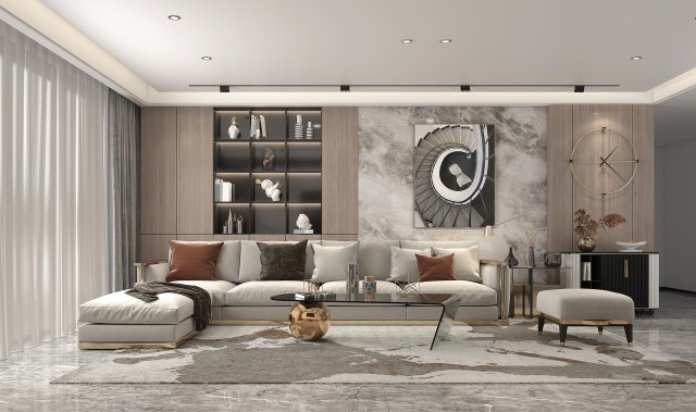 Modern Living Room Scene 6 3D Model .c4d .max .obj .3ds .fbx .stl .blend 