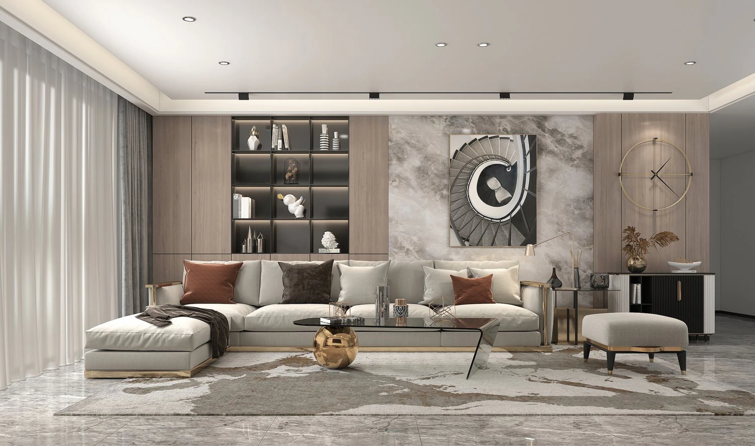 Modern Living Room Scene 6 3D Model .c4d .max .obj .3ds .fbx .stl .blend 