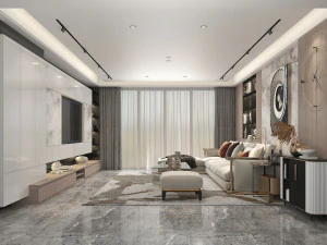 Modern Living Room Scene 6 3D Model